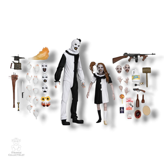 NECA Terrifier 2 Ultimate Art The Clown and Little Pale Girl 2 Pack